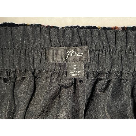 J Crew Sz 8 Stewart Velvet Plaid Pull On Pant Black Holiday Party Festive Preppy - Picture 13 of 15